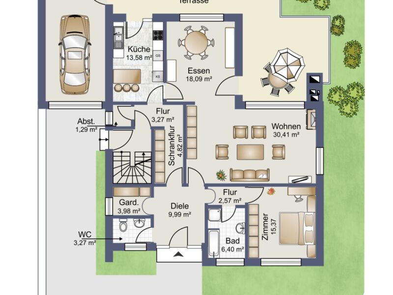 Erdgeschoss — Freistehendes Haus in Gescher mit 731 m² Eckgrundstück – 2 Wohneinheiten möglich, Gescher